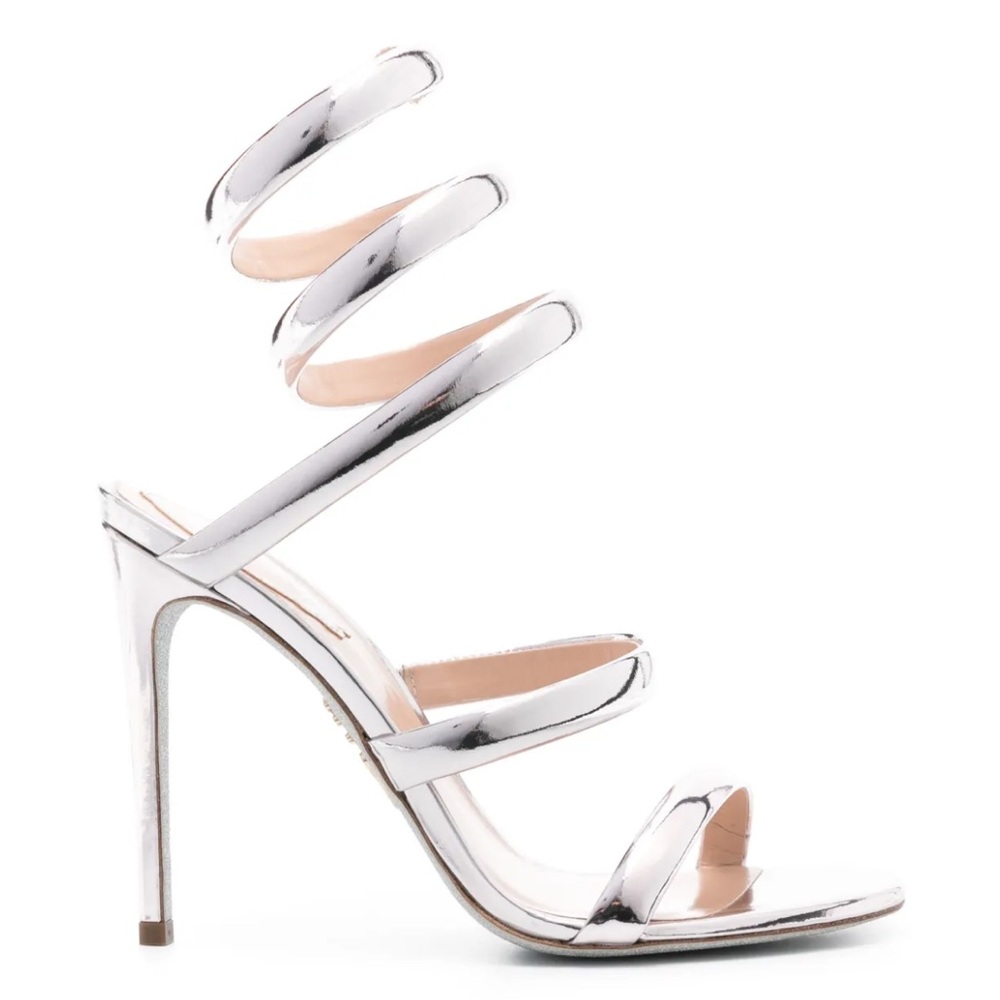 Rene Caovilla Cleo 105mm mirrored sandals